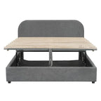 Lit plateforme capitonné Queen Size avec rangement hydraulique