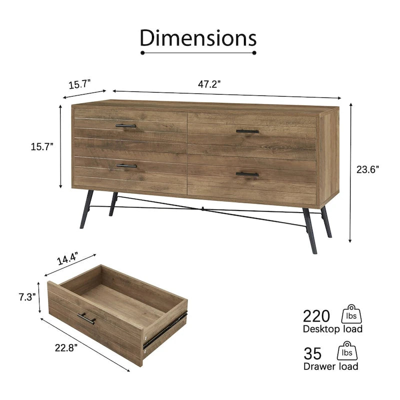 Commode de rangement à 4 tiroirs
